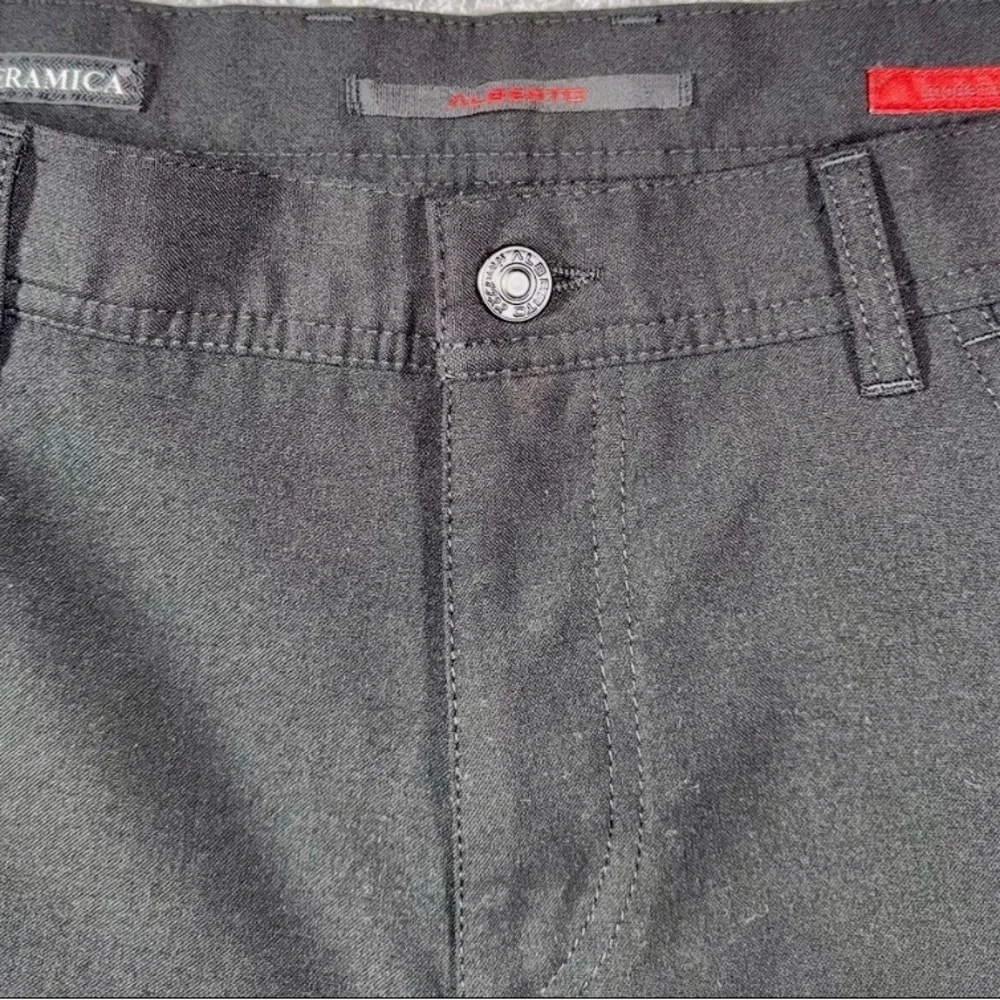 Alberto Modern Fit Ceramica luxury Dress Pants Men 38x34 Black Straight Leg hem